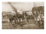 Russian Cossack Artillery Engaging the Chinese Outside Peking Giclee Print by Richard Caton Woodville