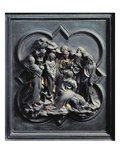 The Raising of Lazarus, Tenth Panel of the North Doors of the Baptistery of San Giovanni, 1403-24 Giclée-tryk af Lorenzo Ghiberti