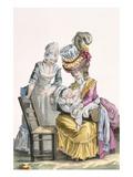 Young Woman in a Dress 'A La Levite' Breastfeeding Her Baby Giclee Print by Pierre Thomas Le Clerc