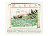 Enemies of China Routed by Fire Sent on a Wind Raised by a Sared Fan, from Legend of Chu-Ko-Liang Giclee Print by  Chinese