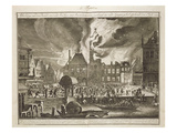 Fire at the Old Amsterdam Town Hall, 17th July 1652, from a Book on Firefighting in Holland Giclee Print by  Dutch