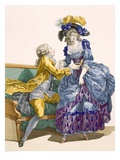 Young Lady in Electric Blue and Purple Gown with Her Young Suitor, Engraved by Dupin, Plate No.206 Lámina giclée por Francois Louis Joseph Watteau Young Lady in Electric Blue and Purple Gown with Her Young Suitor, Engraved by Dupin, Plate No.206 Lámina giclée por Francois Louis Joseph Watteau