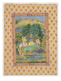 Krishna and the Gopis (Gouache on Paper) Giclee Print by  Indian