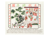Sacrifice of a Pig and a Goat in Celebration of the Birth of a Child, 1891 (Colour Litho) Giclee Print by  Chinese