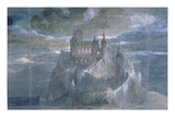 Set Design for a Production of Hamlet (Act One) at the Comedie Francaise, 1884 (W/C on Paper) Giclee Print by  French