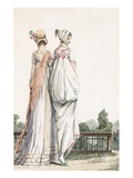 Two Ladies in Promenade Dresses, 1796 (Coloured Engraving) Giclee Print by  French