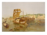 Boats on the Ganges, from 'India Ancient and Modern', 1867 (Colour Litho) Giclee Print by William 'Crimea' Simpson