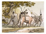 Vol II Pl.55 Korah Hottentots of the Cape on the Move, from 'Le Costume Ancien Et Moderne' Giclee Print by Sir John Barrow