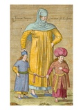 Woman Leading Her Children Reproduction procédé giclée par Jean Baptiste Vanmour