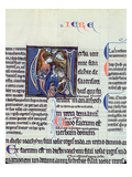 Ms 48 Fol.95V Historiated Initial 'V' Depicting the Stoning of the Prophet Jeremiah (Vellum) Giclee Print by  French