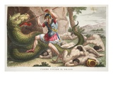 The Serpent Is Killed by Cadmus, Illustration from Ovid's Metamorphoses, Florence, 1832 Giclee Print by Luigi Ademollo