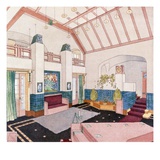 Jugendstil or Early Modernist Style Living Room (Colour Litho) Giclee Print by  German