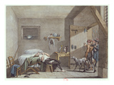 The Death of Condorcet in Prison on 28th March, 1794 (Colour Litho) Reproduction procédé giclée par Alexandre Evariste Fragonard