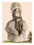 A Lady's Summer Promenade Gown, Engraved by Deny, from 'Galeries Des Modes Et Costumes Francais' Giclee Print by Claude Louis Desrais
