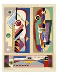 Abstract Designs, from 'Decorations and Colours', Published 1930 (Colour Litho) Giclée-Druck von Georges Valmier