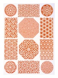 Stucco Decoration: Various Geometric Patterns, 19th Century (Print) Reproduction procédé giclée par Emile Prisse d'Avennes