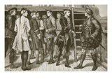 The Young Pretender and Highland Chiefs on Board the 'Doutelle' Prior to His Landing in Scotland Giclee Print by J.M.L. Ralston