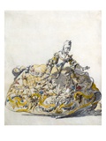 Design for a Ladies Gown, 1780S (Coloured Engraving) Giclee Print by  French
