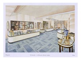 Perfume Shop, Illustration from 'Modern Interiors in Colour', 1929 (Colour Litho) Giclee Print by Karl Bertsch