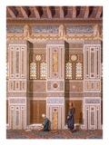 Cairo: Interior of the Mosque of Qaitbay; Worshippers Pray at the Side Wall of the Mihrab C15th Reproduction procédé giclée par Emile Prisse d'Avennes