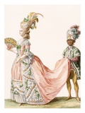 Lady's Elaborate Evening Gown, Engraved by Le Roi, from 'Galeries Des Modes Et Costumes Francais' Giclee Print by Claude Louis Desrais