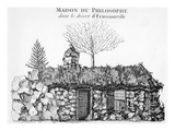 Jean-Jacques Rousseau's Hermitage in Ermenonville (Engraving) (See also 168374) Giclee Print by  French