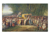 King Louis Xvi Being Taken from Versailles to Paris by the Women of Les Halles in October 1789 Giclee Print by Joseph Navlet