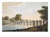 Pl. 34 a View of the Bridge at Ilionpoor over the River Goomty from 'Select Views in India' Giclee Print by William Hodges