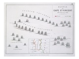 Plan of the Battle of Cape St. Vincent, 14th February 1797, C.1830S (Engraving) Reproduction procédé giclée par Alexander Keith Johnston