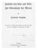 Title Page of 'Jenseits Von Gut Und Bose' and 'Zur Genealogie Der Moral' Giclee Print by  German