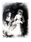 Germain and Marie from 'The Devil's Pool' by George Sand, 1851 (Engraving) Reproduction procédé giclée par Tony Johannot