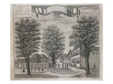 The Portuguese Church and Chinese and European Houses in a Street in Batavia Giclee Print by Johann Wolfgang Heydt