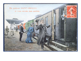 Holiday Postcard from Saint-Brieuc, C.1910 (Colour Litho) (After a Photo) Giclee Print by  French