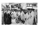 Universal Exposition: Artists of the Oriental Theatre Returning to the Trocadero, 1900 Giclee Print by Louis Remy Sabattier