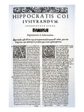Extract of the Hippocratic Oath in Latin and Greek, 1588 (Vellum) Giclee Print by  Italian