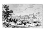 George Sand Having Lunch on the Banks of the Creuse, C.1860 (Engraving) Giclee Print by Pierre Eugene Grandsire