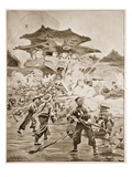 The Chino-Japanese War, the Battle of Ping Yang: a Struggle for the Outlying Forts Giclee Print by Ernest Prater