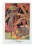 Africa', Illustration for a Calendar for 1921, 1920 (Colour Litho) Giclee Print by Georges Barbier