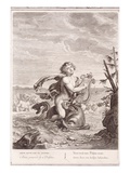 Arion Preserved by a Dolphin, 1731 (Engraving) Giclee Print by Bernard Picart