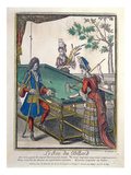 A Game of Billiards, Late Seventeenth Century (Coloured Engraving) Lámina giclée por Nicolas Arnoult A Game of Billiards, Late Seventeenth Century (Coloured Engraving) Lámina giclée por Nicolas Arnoult
