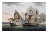 Capture of La Reunion, October 21st 1793, from 'The Naval Achievements of Great Britain' Giclee Print by Thomas Whitcombe