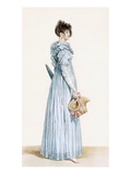 Ladies Gown (Coloured Engraving) Giclee Print by Claude Louis Desrais