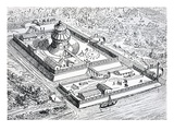 Reconstruction of the Louvre During the Period of the Frankish Kingdom in the 6th and 7th Centuries Giclée-Druck von Eugene Emmanuel Viollet-le-Duc