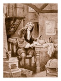 Sir Isaac Newton in His Little Room (Litho) Giclee Print by Dudley C. Tennant