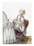 Elegant Lady at Her Dressing Table, Plate from 'Galerie Des Modes Et Costumes Francais' Reproduction procédé giclée par Pierre Thomas Le Clerc