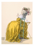 Lady Reclines on Chair Drinking Champagne, Engraved by Dupin, Plate No.193 Lámina giclée por Francois Louis Joseph Watteau Lady Reclines on Chair Drinking Champagne, Engraved by Dupin, Plate No.193 Lámina giclée por Francois Louis Joseph Watteau