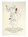 Gabriele D'Annunzio (1863-1938) Dancing with a Woman Above a Plate of Maccheroni (Colour Litho) Giclée-tryk af Sem Gabriele D'Annunzio (1863-1938) Dancing with a Woman Above a Plate of Maccheroni (Colour Litho) Giclée-tryk af Sem