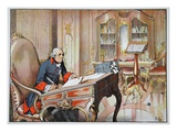 Frederick the Great in His Office at Sanssouci (Colour Litho) Giclee Print by Richard Knoetel