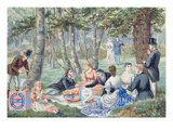 Advertisement for 'Imperial Ceylon Biscuits' Made by 'Huntley and Palmer' Depicting a Picnic Giclee Print by  English