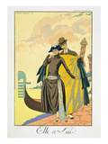 Elle Et Lui, 1921 (Pochoir Print) Giclee Print by Georges Barbier